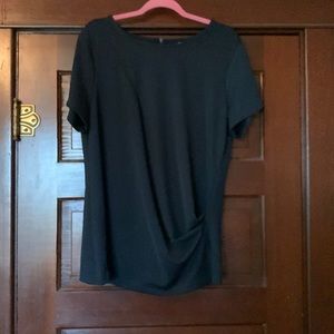 Banana Republic XL black crepe de chine short sleeved blouse.